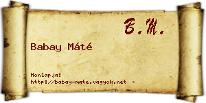Babay Máté névjegykártya